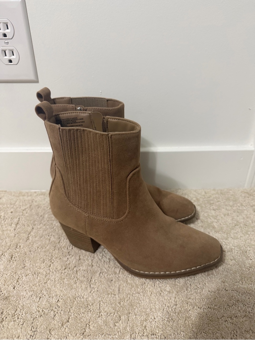 Target Tan Suede Ankle Boots with Block Heel